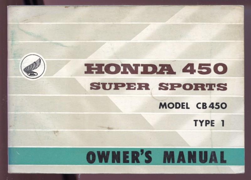 1965 honda 450 cb450 type 1 owner's manual (original, not a reprint)