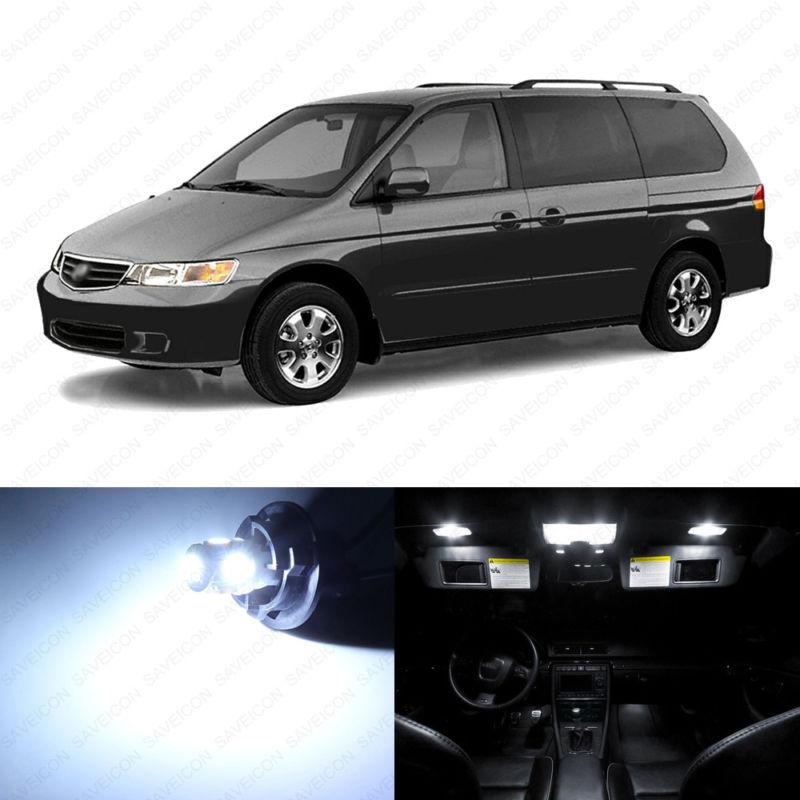 9 x white led lights interior package kit for honda odyssey 1999 - 2004