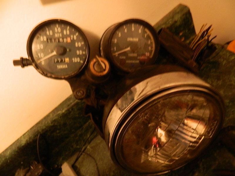 1976  xt500 xt 500 speedometer tachometer headlight wires original equipment! 