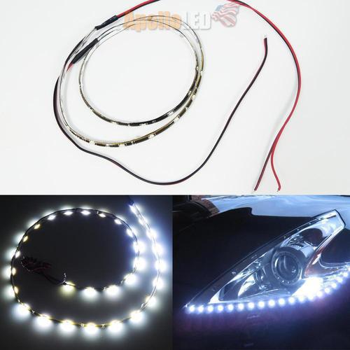 2x waterproof flexible white 24 inches 30-smd led sideshine strip lights #32