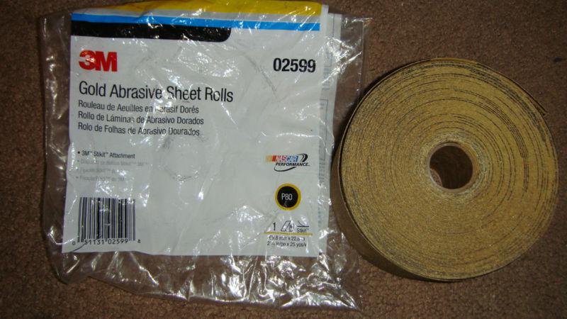 3m 02599 stikit gold sheet roll p80 grit 2-3/4" x 25 yard 80 grit