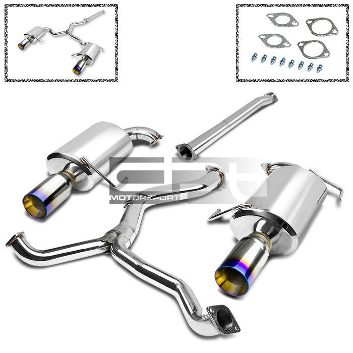 Legacy gt bl/bp turbo dohc ss catback exhaust muffler 4" burnt dual tip+gasket