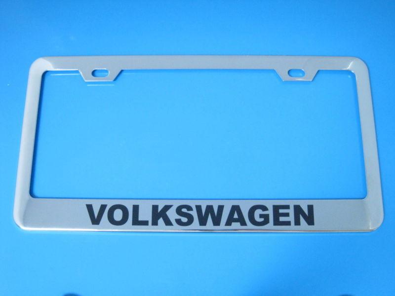 Volkswagen vw superior chrome license frame + screw caps