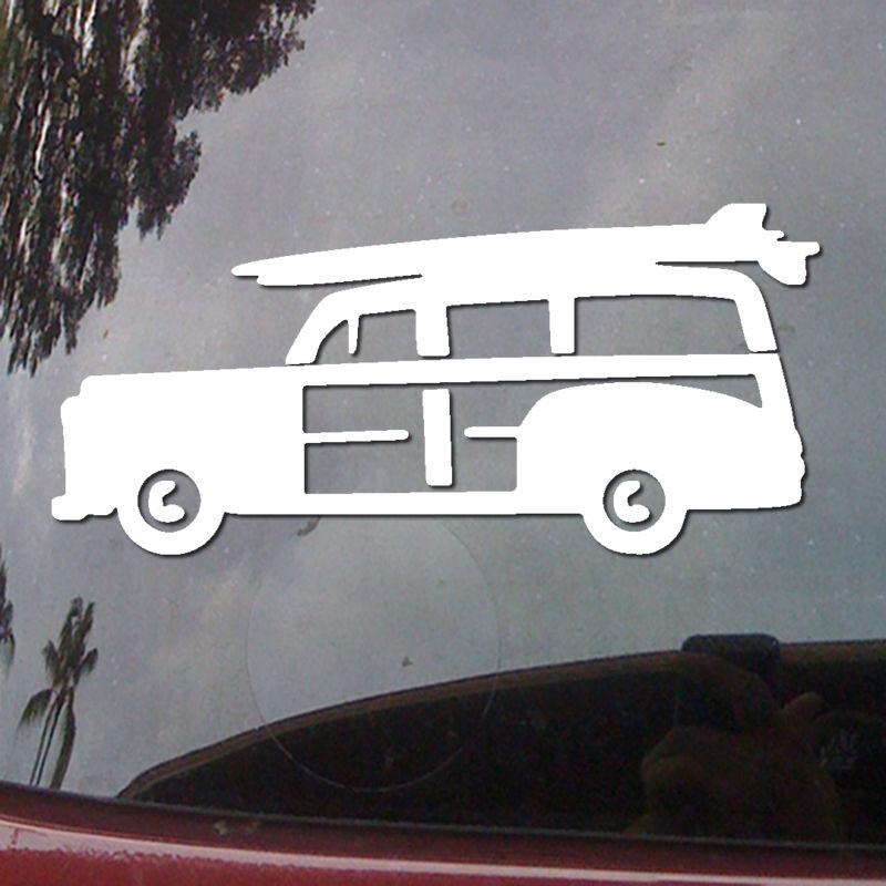 Woody surf wagon hawaii woodie wood sup car body vinyl decal window sticker h73