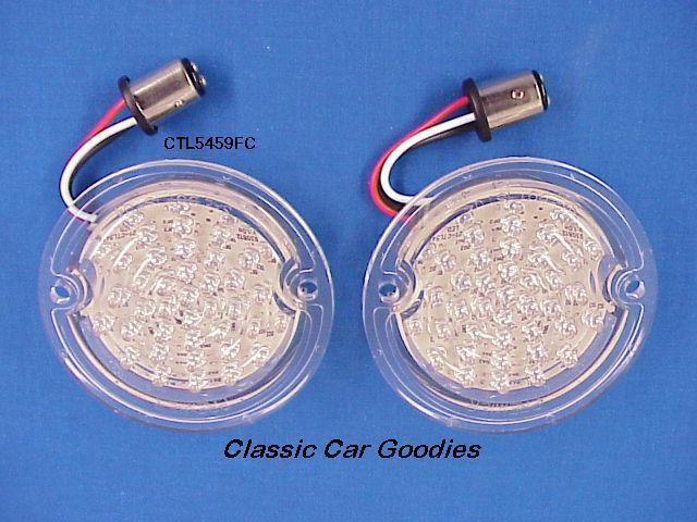 1957-1959 chevy truck led clear tail light inserts (2) 1958
