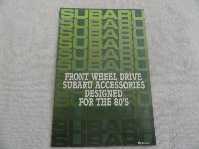 1981 subaru accessories owners manual supplement