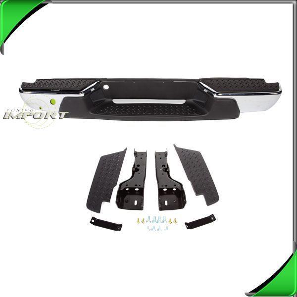 04-07 colorado canyon chrome black rear step bumper w/ pad replacement assembly