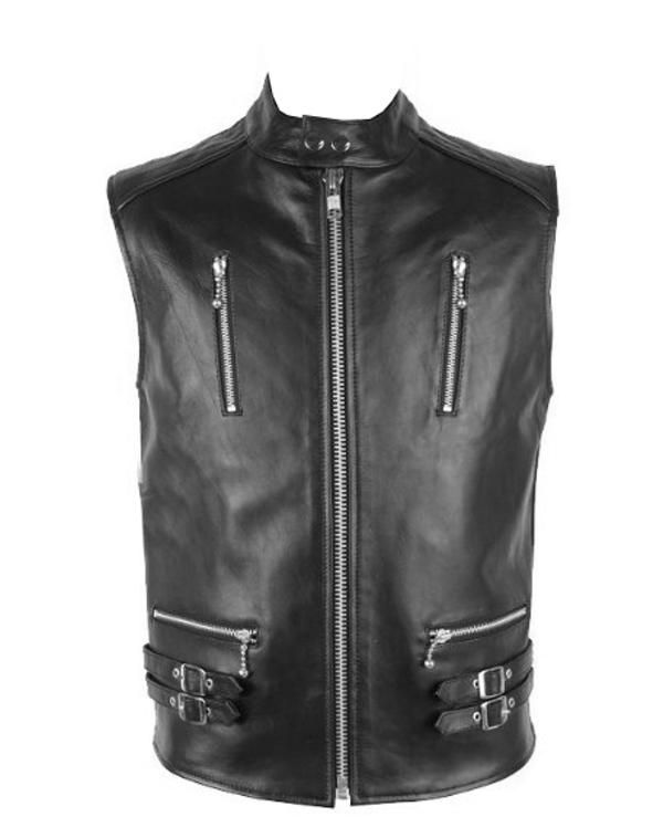 Find size 52 mens leather motorcycle biker riding heavy zipper jacket ...