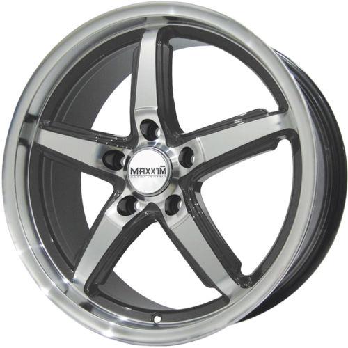 16x7 machined black maxxim allegro wheels 5x4.5 +40 acura integra type r legend