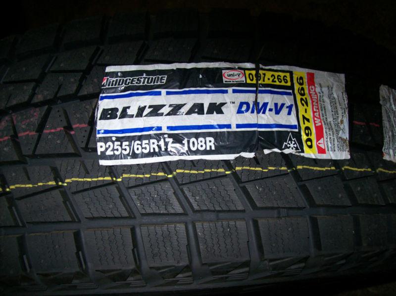 Bridgestone blizzak dm-v1 255/65r17 108r winter snow tire free ship to 48 states