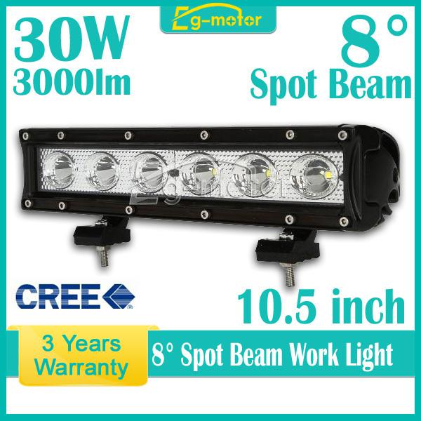 10.5 inch 30w 8° cree led spot work light offroad lamp car truck  jeep 4wd ute