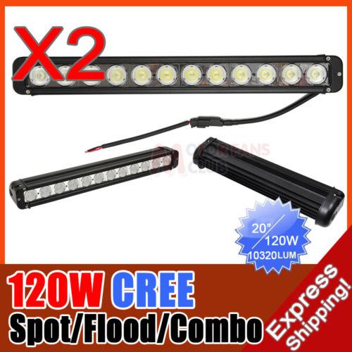 2x 20inch 120w cree led work light bar lamp 10320lm flood/spot/combo 100w/260w