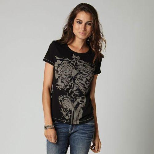 Fox racing metal crew womens short sleeve t-shirt black