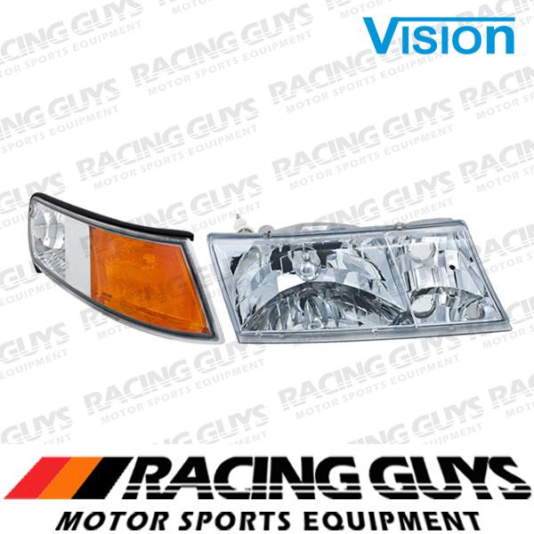 Rt passenger head light clear lense rh corner signal 98-02 mercury grand marquis