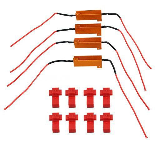 4x led load resistors turn signals light blinker flash controllers 50w 6ohm