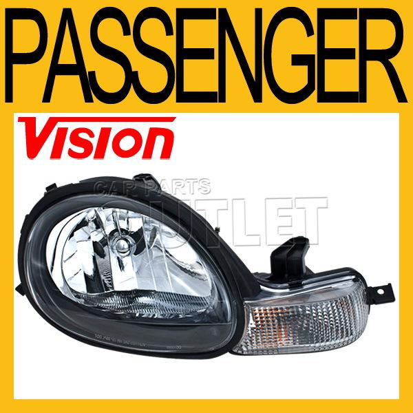 01 dodge neon headlamp black bezel passenger side right assembly replacement rh