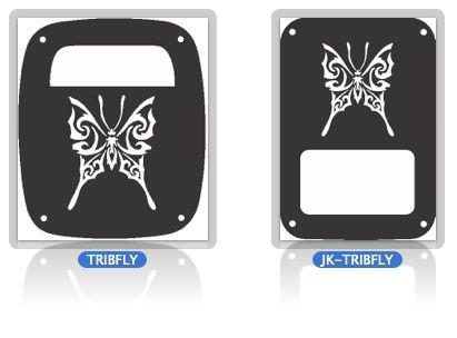 Jeep tail light covers butterfly cj yj tj jk models black decorative new 