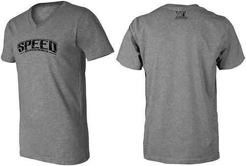 New speed & strength strip search adult cotton tee/t-shirt, silver, xl