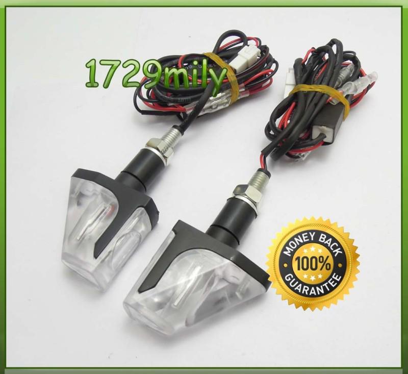 Motorcycle lighting left right rear led turn signal indicator light harness new