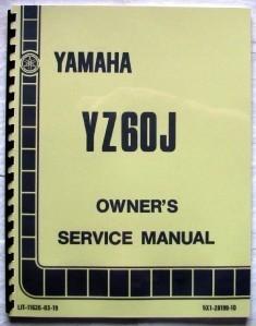 Yamaha yz60 j service manual 1981