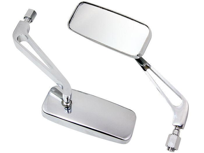 Chrome motorcycle rectangle mirrors for harley softail sportster chopper bobber