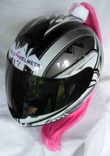 Pink breast cancer helmet ponytail~motorcycle snowmobile skateboard atv bike new