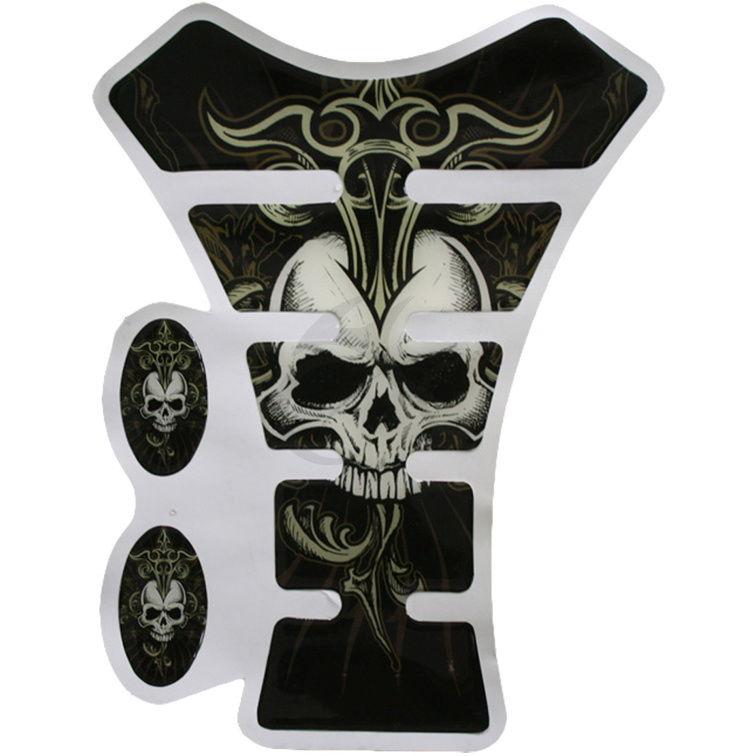  skull tank pad protector decal for kawasaki yamaha honda suzuki 