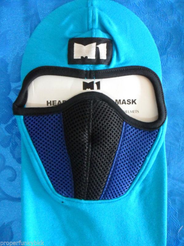 M1 pollutant filter full head neck scooter balaclava face mask bright blue new 