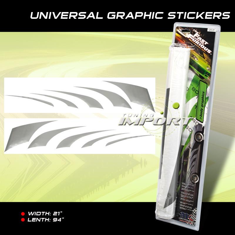 Vinyl silver tiger claw new auto car exterior body graphic decal sticker pair