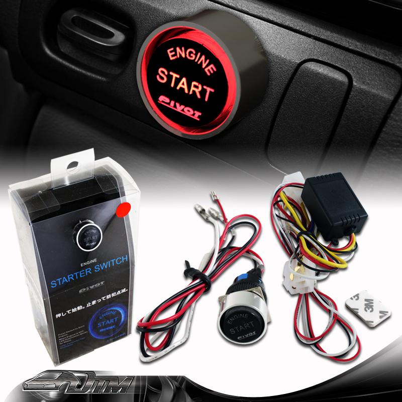 Universal 16mm red led illumination engine ignition push start button starter