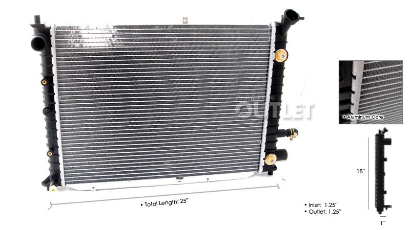 98-03 ford escort zx2 radiator 99 00 01 02 2.0 l4 dohc 1998-2003 2.0 l4 auto new