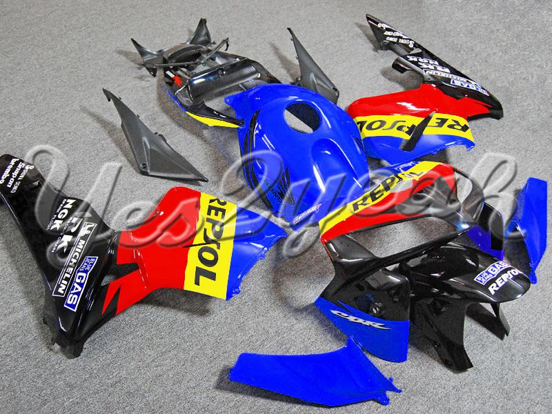 Injection molded fit 2005 2006 cbr600rr 05 06 repsol blue red fairing zn192