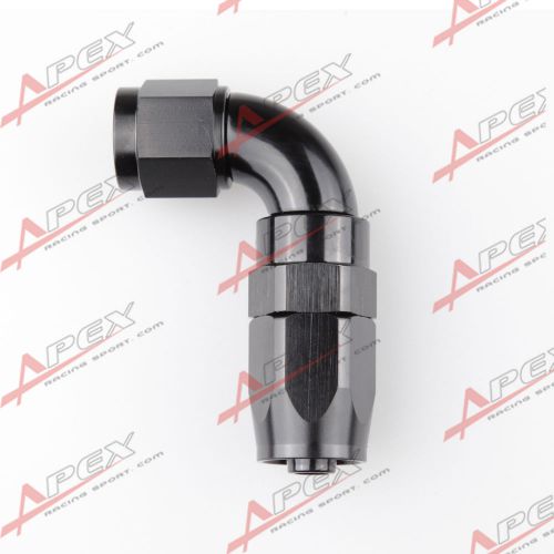 Full flow swivel 90 degree -12an an12 12an -12 an hose end fitting black