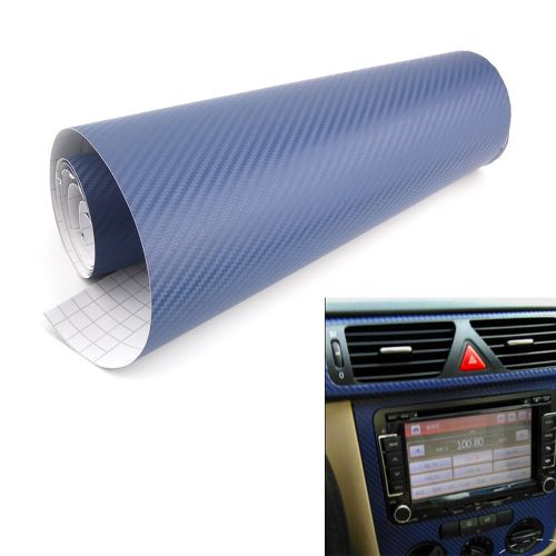 Blue carbon fiber texture decal 12&#034;x50&#034; dashboard vinyl wrap sticker film sheet