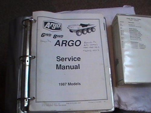 Argo factory service manual, and vhs casett.