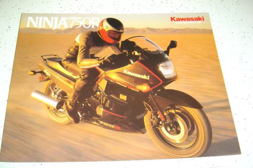 1 kawasaki 1987 ninja 750r brochure  nos.8 pages,poster type.