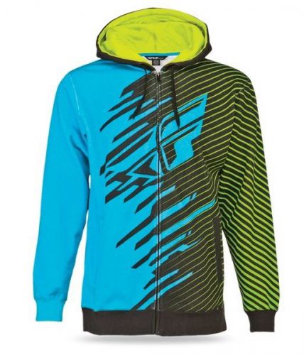 Fly racing shock mens zip up hoody blue/black