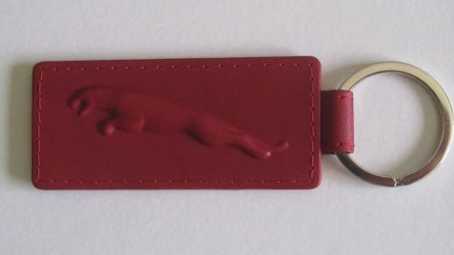 Jaguar leather key fob red 3d leaper new jslgtrxlkr with badge or pride booklet