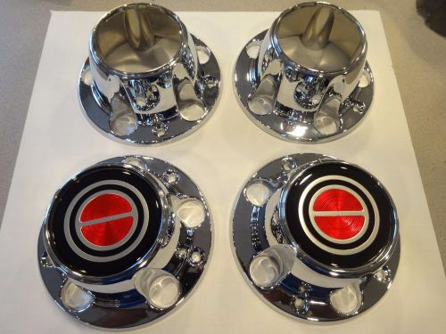 1980 to 1996 ford f150 / bronco 4x4 red emblem  new wheel  center caps set