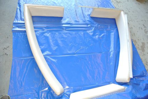 1993 four winns freedom 180 boat bow side wall seat cushions white &amp; blue vinyl