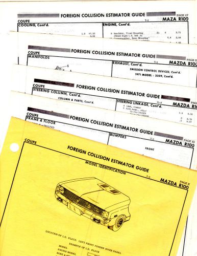 1971 1972 mazda r100 71 72 body parts list crash sheets mfre