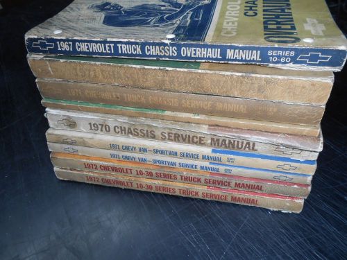 Factory service manuals for 1967 70 71 72 chevy truck and 1971 sport van