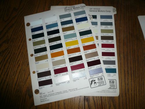 1981 oldsmobile buick chevrolet pontiac int/ext r-m color chip paints - vintage