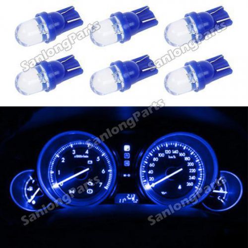 6 pcs blue led car t10 168 194 instrument dashboard bulbs light lamp