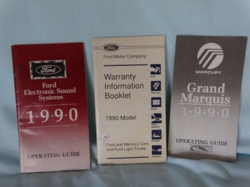 Mercury manuals1990 colony park grand marquis operating guide sound systems