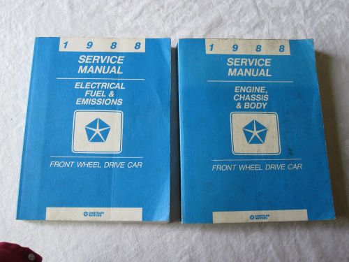 1988 chrysler front wheel drive car factory service manual two books set