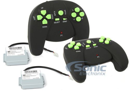 New! audiovox mvgp1 overhead headrest game pack with 2 wireless game controllers