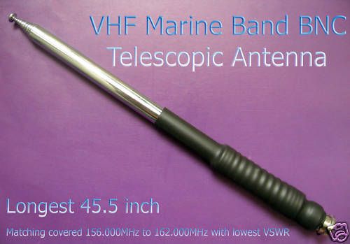 45.5&#034; inch long marine band vhf bnc telescopic antenna