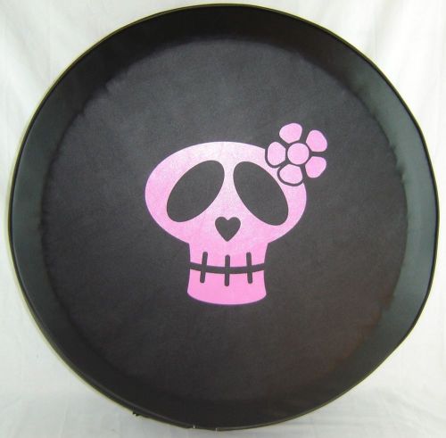Sparecover® abc series - g skull pink on 27&#034; black vinyl tire cover 4 honda
