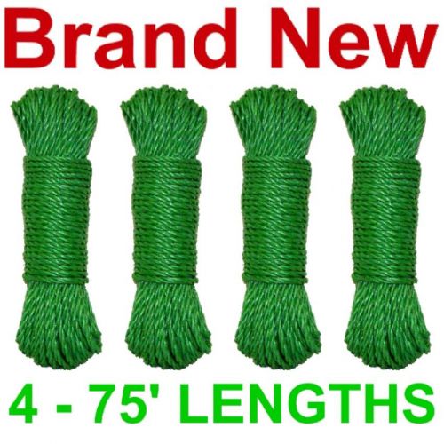 New 300&#039; 3-strand twist 1/4&#034; poly dock line/rope,green